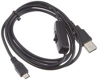 Delock Oplaadkabel USB 2.0 type-A stekker > USB 2.0 micro-B stekker met schakelaar voor Raspberry Pi 1,5 m