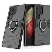 Samsung Galaxy S23 Ultra 5G Hybrid Case met Ringhouder - Zwart - thumbnail