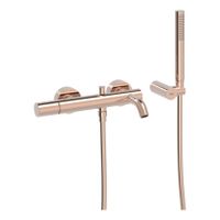 Badkraan Tres Study | Opbouw | Mengkraan | 2-weg | hoh 13.5 - 16.5 cm | 1-knop | Rond | Rose goud 24k - thumbnail