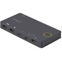 StarTech.com 2 Port Hybride USB-A + HDMI & USB-C KVM Switch - Enkele 4K 60Hz HDMI 2.0 Monitor - Comp