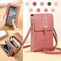 damestassen zachte lederen portefeuilles touchscreen mobiele telefoon portemonnee crossbody schouderriem handtas voor dames goedkope damestassen Lightinthebox - thumbnail