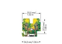 WAGO 870-917 Aardingsklem 5 mm Spanveer Toewijzing: Terre Groen, Geel 100 stuk(s) - thumbnail