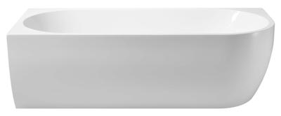 Mueller Corner half vrijstaand ligbad glans wit links 180x80cm Mueller Corner half vrijstaand ligbad glans wit links 180x80cm