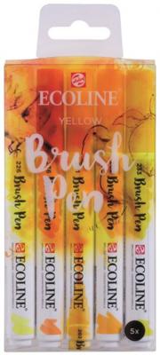 Talens brushpennen Ecoline geel 5 stuks Talens brushpennen Ecoline geel 5 stuks