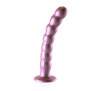 Ouch! by Shots Beaded Silicone G-Spot Dildo - 8'' / 20,5 cm - Rose Gold