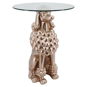 Richmond Ronde Bijzettafel Poodle Glas, 48cm - Brons