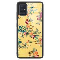Samsung Galaxy A51 glazen hardcase - Florals for days