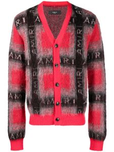 AMIRI cardigan à carreaux - Rouge