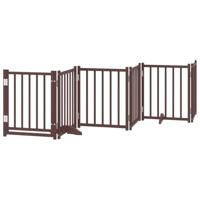 vidaXL Hondenhek inklapbaar 6panelen 300cm massief vurenhout bruin eik, hondenhekje, veiligheidshekje, honden hek, veiligheidshek, babyhekje