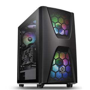 Thermaltake Commander C34 TG Midi-tower PC-behuizing, Gaming-behuizing Zwart 2 voorgeïnstalleerde LED-ventilators, 1 voorgeïnstalleerde ventilator,