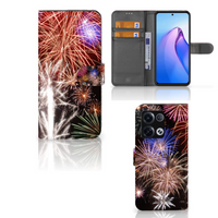 OPPO Reno8 Pro Wallet Case met Pasjes Vuurwerk