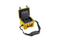 B&W International B&W Outdoor Transportkoffer, type 2000, geel, met fototas, waterdicht conform IP67-certificering, stofdicht, onbreekbaar en onverwoestbaar, geel, Typ 2000 - Innenmaß 25x17x15cm,