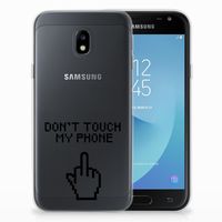 Samsung Galaxy J3 2017 Silicone-hoesje Finger Don't Touch My Phone - thumbnail