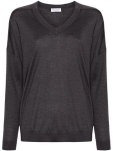 Brunello Cucinelli Molini-detailed V-neck jumper - Gris