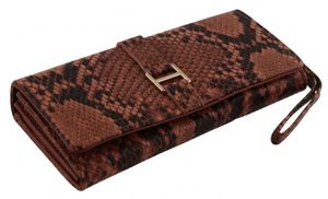 Dames portemonnee Giulliano Snake Print Brown