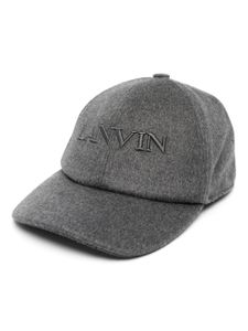 Lanvin chapeau en feutre à logo brodé - Gris