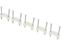 TRU COMPONENTS TC-DNF17203 Spijkerclip 1593094 Bundel-Ø (bereik) 17.70 mm (max) Tweegats Wit 100 stuk(s)