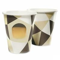 Maxi Products Wegwerp-bekerset, bruin, beige, karton, 120 ml, 20 stuks