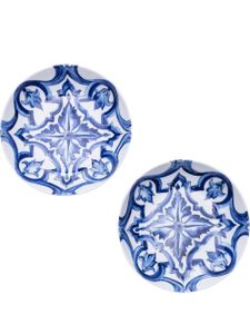 Dolce & Gabbana lot de deux assiettes à soupe en porcelaine - Bleu