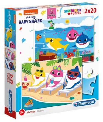 Nickelodeon legpuzzel Baby Shark 2 in 1 karton 40 stukjes