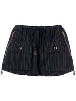 Cynthia Rowley pinstripe-pattern drawstring-waistband shorts - Bleu