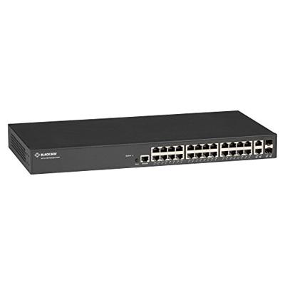 Black Box - Gigabit Ethernet (1000 Mbit/s) beheerde switch - (24) 10/100/1000 Mbit/s koper RJ45, (2) 100/1000 Mbit/s Dual Media RJ45/SFP