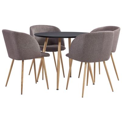 vidaXL 5-delige Eethoek stof bruin