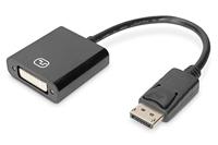 DIGITUS actieve DisplayPort-adapterkabel - DP naar DVI (24+5) - Displayport 1.1a - Full HD 1080p/60Hz - 0,15m - Zwart