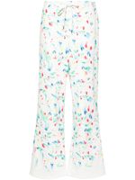 Marni pantalon de jogging en coton à fleurs - Blanc