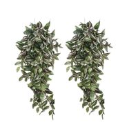 2x stuks tradescantia vaderplant kunstplanten groen L80 x B30 x H15 cm hangplant