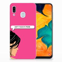 Samsung Galaxy A30 Silicone-hoesje Woman Don't Touch My Phone - thumbnail