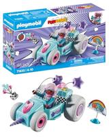 PLAYMOBIL Funstars 71635 Race eenhoorn, kart met pullback-motor, dynamische speelset voor spannende races, gedetailleerd speelgoed voor kinderen vanaf 4 jaar