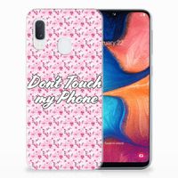 Samsung Galaxy A20e Silicone-hoesje Flowers Pink DTMP - thumbnail