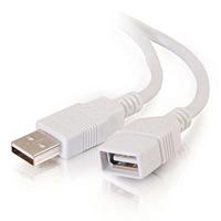 C2G /Cables to Go 19003 1 m USB 2.0 A mannelijk naar een vrouwelijk verlengkabel - wit (3,3ft)