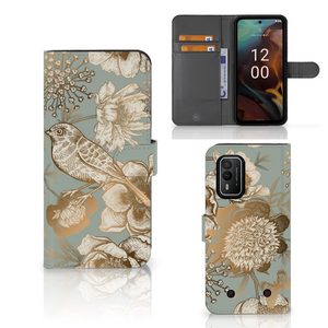 Hoesje voor Nokia XR21 Vintage Bird Flowers