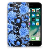 TPU Case voor iPhone SE 2022 | SE 2020 | 8 | 7 Flowers Blue - thumbnail