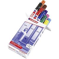 edding 3000 permanent marker - diverse kleuren (basic) - set van 10 - ronde punt 1,5-3 mm - sneldrogende permanent markers - water- en wrijfvast - voor karton, kunststof, hout, metaal, stof