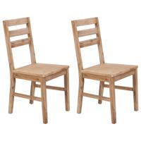 vidaXL Eetkamerstoelen 2 st massief acaciahout