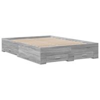 vidaXL Bedframe met lades bewerkt hout grijs sonoma eiken 120x200 cm, bed, bed ombouw, 2 persoonsbed, bedbodem, slaapkamermeubel, tweepersoonsbed