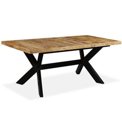 vidaXL Eettafel 180 cm massief mangohout en stalen kruis vidaXL Eettafel 180 cm massief mangohout en stalen kruis