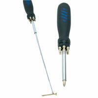 Schroevendraaier - multifunctioneel - telescoop magneet - 60 cm - incl 7 bitjes