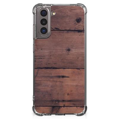Samsung Galaxy S21 Stevig Telefoonhoesje Old Wood
