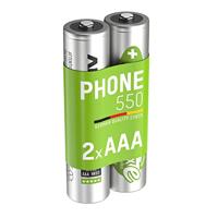 Ansmann MaxE Micro AAA oplaadbare batterij 550mAh DECT Phone-Akku voorgeladen batterij - batterij voor draadloze telefoons (verpakking van 2) - MaxE