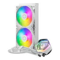 Cooler Master MasterLiquid Atmos 240 White CPU vloeibare koeling - AIO vloeistofkoeling, pomp met dubbele kamer, SickleFlow 120 Edge ventilator vooraf geïnstalleerd, ARGB Gen 2, LGA1700 en AM5