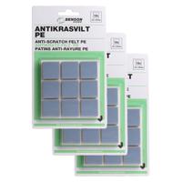 Meubelvilt - 3x - 18 delig - stoelpoten - kunststof - grijs - meubelbeschermers