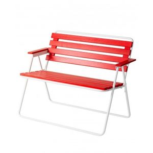 Opvouwbare Tuinbank Retro Wit/Rood