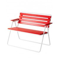 Opvouwbare Tuinbank Retro Wit/Rood