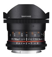 SAMYANG 13012T3.1N 12 mm T3.1 VDSLR ED AS NCS lens voor aansluiting fisheye Nikon zwart