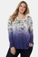 Ulla Popken Shirt, kleurverloop, bloemendessin, ronde hals, lange mouwen - Grote Maten