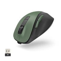 Hama Ergonomische muis (draadloze muis, 6 toetsen, 2,4GHz, BlueWave, 800/1200/1600dpi, optische muis draadloos, muis, ergonomisch, computermuis, voor laptop/pc, batterij, rechtshandig), bosgroen
